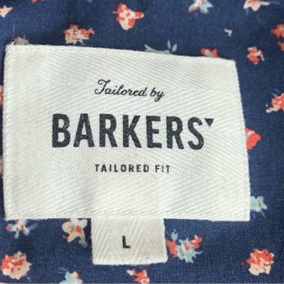 Barkers Tailored Fit Floral Print Casual Short Sleeve Shirt Size Large - Picture 5 of 7